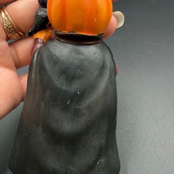 Vintage Halloween Figurine Jack O Lantern with Crow Mini Statue - Picture 9 of 11